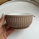 Глибока керамічна тарілка для дітей ребриста (Бежевий) 1670 фото